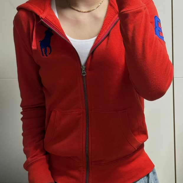 폴로 랄프로렌 빅포니 레드 후드집업