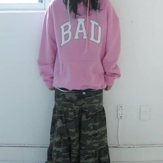 샵페어리 maxi jersey tiered skirt 카모 맥시 스커트