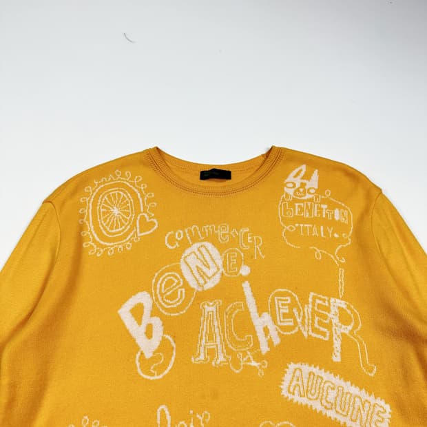 베네통 이니셜 우먼 머스타드 울 니트 (Free 여성추천)