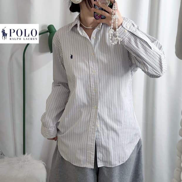 폴로 랄프로렌 블루 스트라이프 셔츠