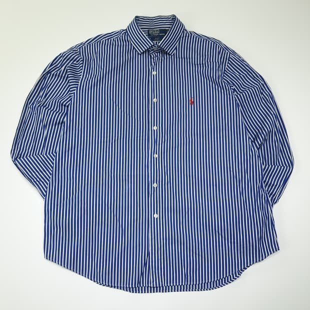 CL441 2XL 폴로 90s 홍콩판 뱅갈스트라이프 블루 셔츠 남방