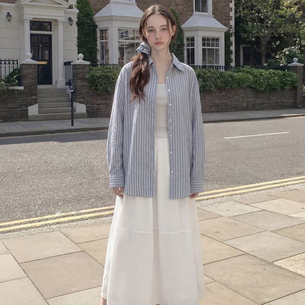케떼 kette Hop Stripe Shirt+Scrunchie Set
