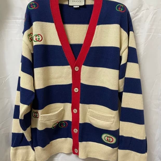 구찌 스트라이프 가디건