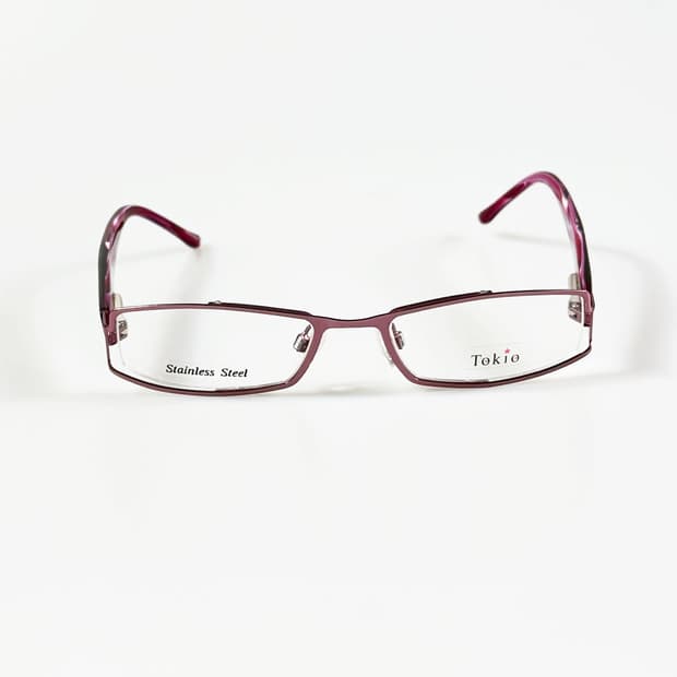 90s TOKIO 바이올렛 메탈 슬림 스퀘어 빈티지 안경