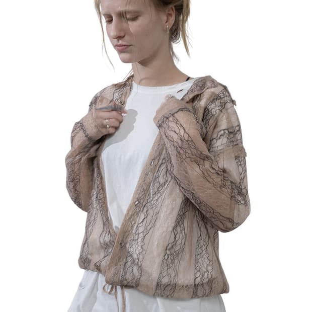 [F]퍼버즈 26ss 빈티지 패브릭 체크 셔츠/베이지