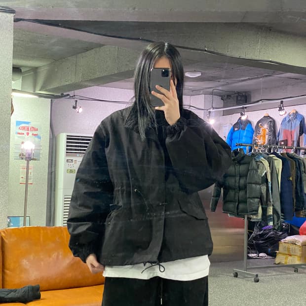 라퍼지스토어 블랙 피쉬테일 숏 야상 자켓 B3907