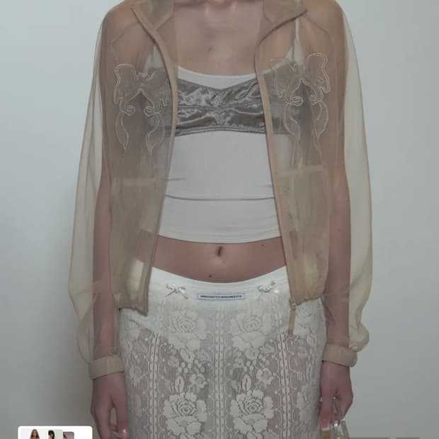 스컬프터 Mesh Sheer Zip-Up Jacket Skin xs