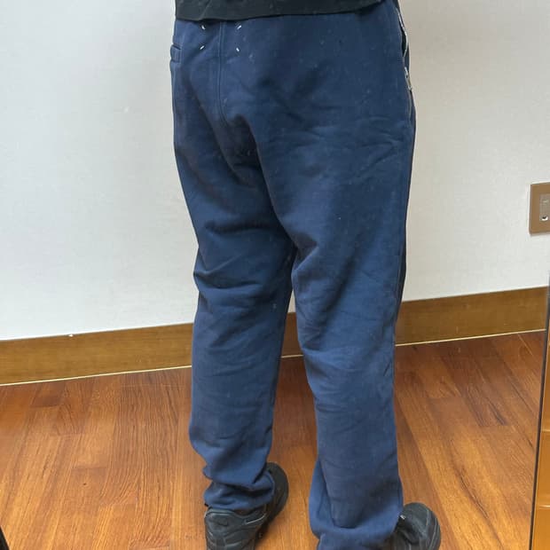 Margiela back stitch sweatpants navy