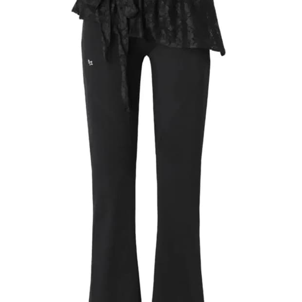 쓰리타임즈 블로썸 블라썸 셔링 부츠컷 팬츠 블랙