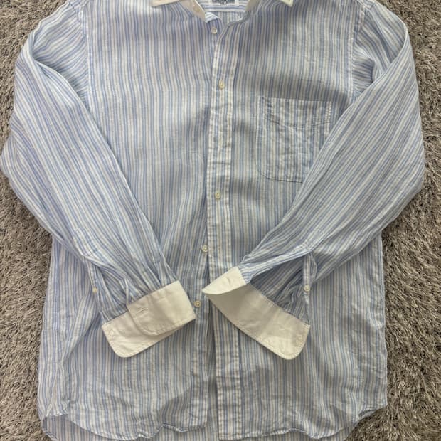 일제 린넨100프로 스트라이프셔츠 사이즈 100-105