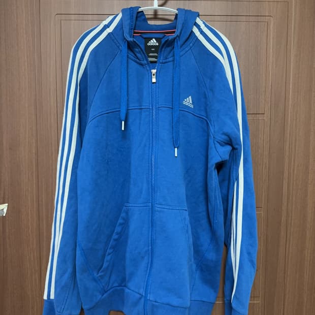 아디다스 빈티지 서브컬쳐 아노깔 삼선 블루 후드집업