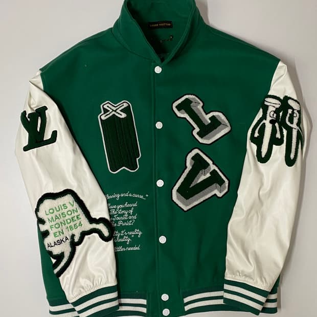 루이비통 그린 바시티 자켓 XL