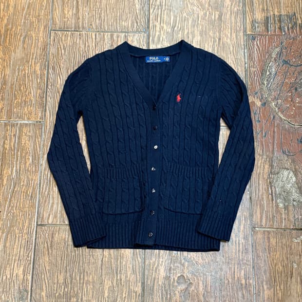 [HI] Polo 폴로 케이블 가디건 네이비