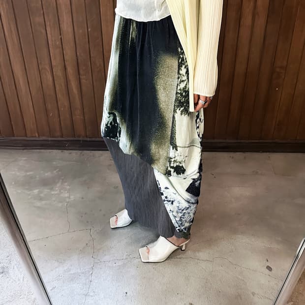 DIESEL multicolor print long skirt