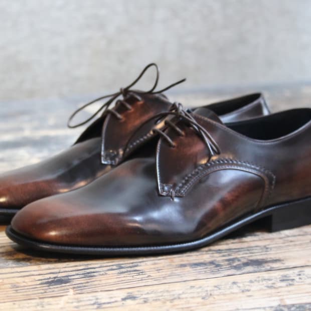 [새제품]43 메종마르지엘라 브라운 더비슈즈 구두 신발 파티나염색