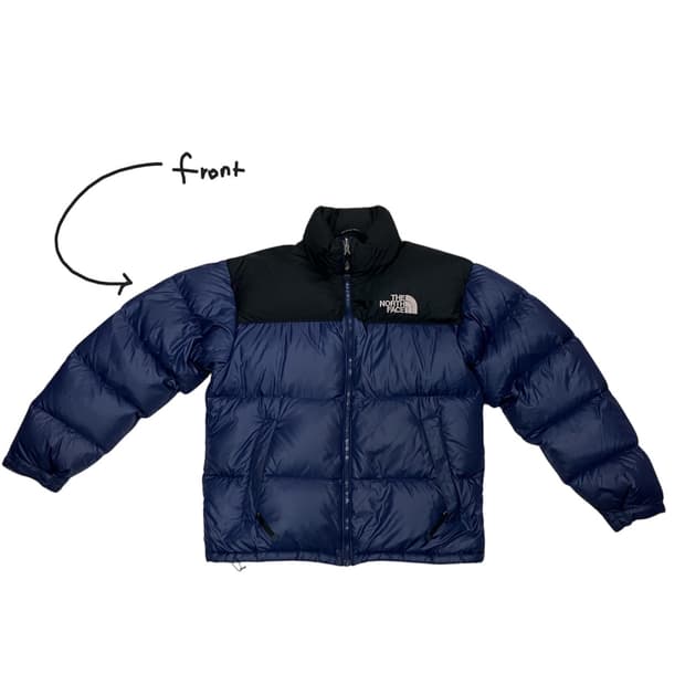 노스페이스 숏 블루 패딩 점퍼 95