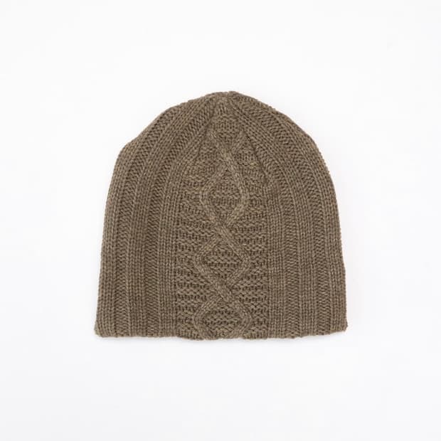 해칭룸 자카드 빅 비니 카키