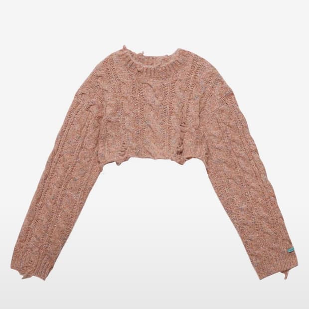 Vintage Crop Cable Knit