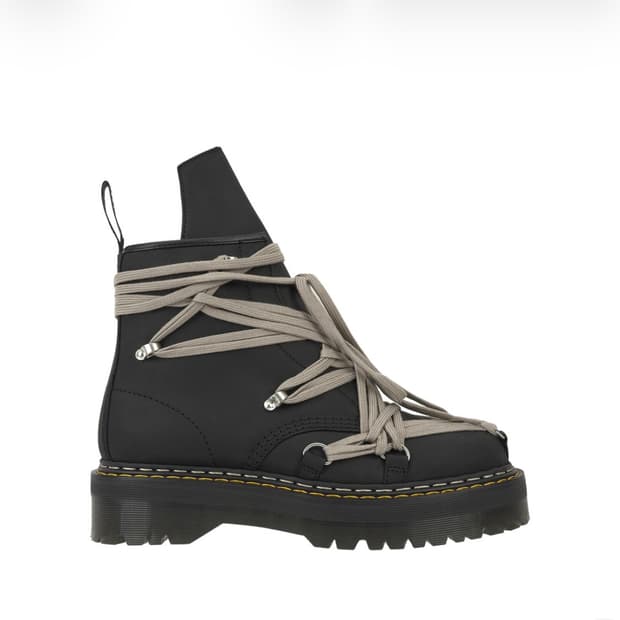 Uk8 닥터마틴 x 릭 오웬스 1460 쿼드 솔 메가 레이스 부츠 블랙