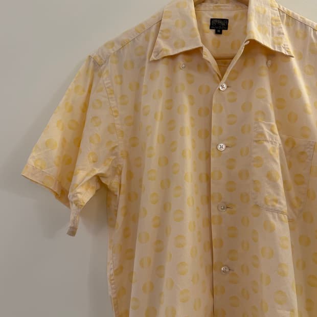 60-70s USA 빈티지 크레이튼 레트로 도트 오픈 카라 셔츠 M