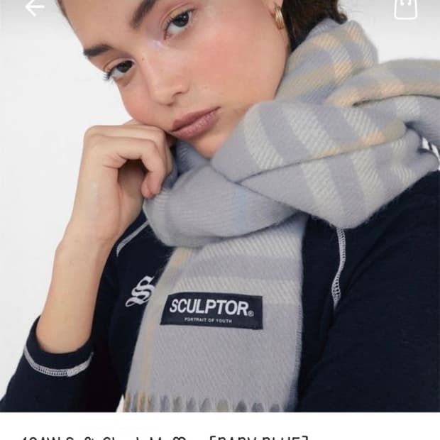 스컬프터 SCULPTOR 체크 머플러 Baby Blue 베이비블루