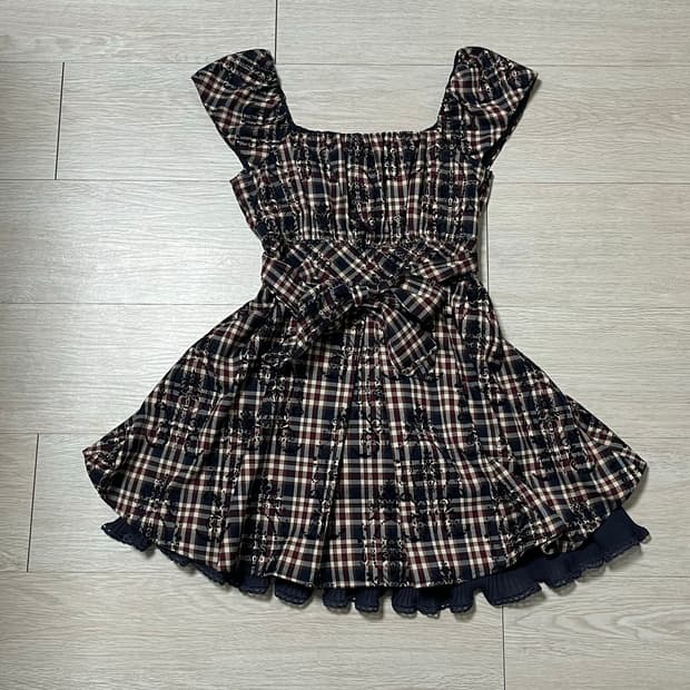 로리히메갸루 체크 프릴 원피스🎀