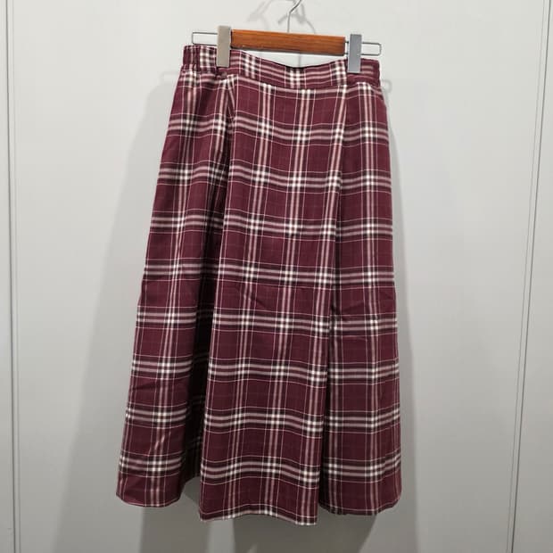 일본 빈티지 COLZA 체크 플레어 스커트