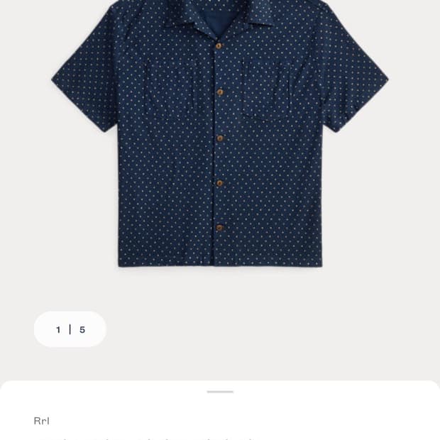 RRL 스타 프린트 인디고 저지 셔츠