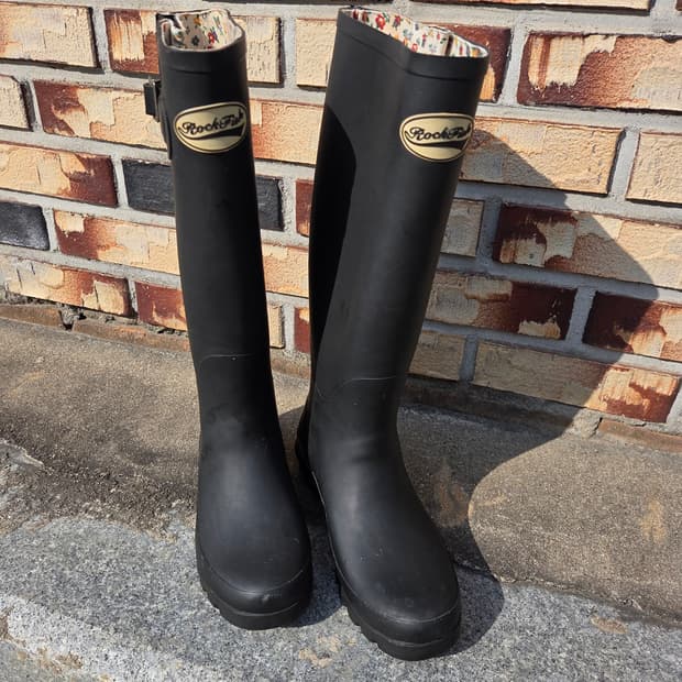 락피쉬 블랙 롱 레인부츠