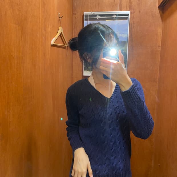 (M) POLO 폴로 랄프로렌 케이블 브이넥 니트