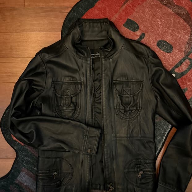 Number (N)ine 07AW 스컬 체인 레더 자켓