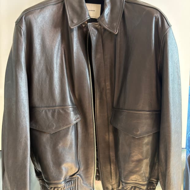 인더로우 LEATHER A2 JACKET BLACK 2