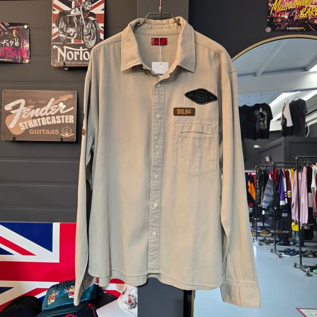 리바이스 레드탭 워크 셔츠 베이지 와펜 커스텀 셔츠