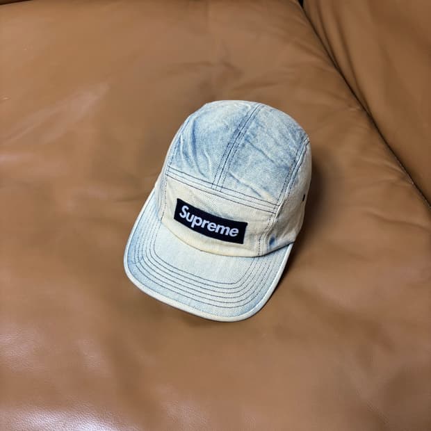 Supreme 슈프림 24ss 워시드 더티 인디고 데님 캠프캡 모자