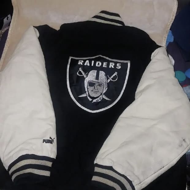 RAIDERS  레이더스.가죽 바시티 쟈켓 Large