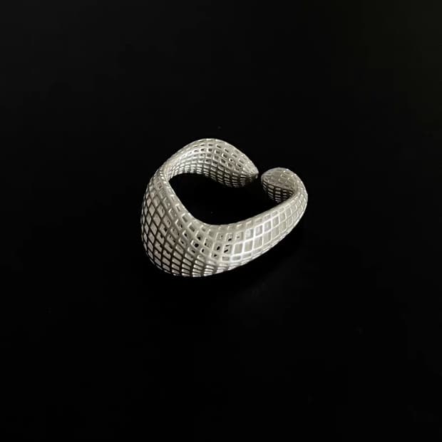 Oceanora 3D 프린팅 건축용 925 실버 오픈 링