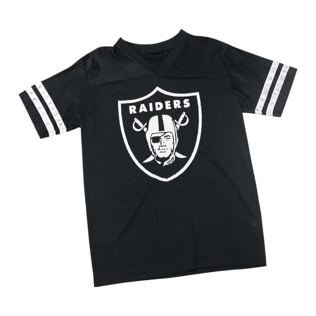 NFL 레이더스 빈티지 크랙 프린트 메쉬 저지 반팔 티셔츠 (M)