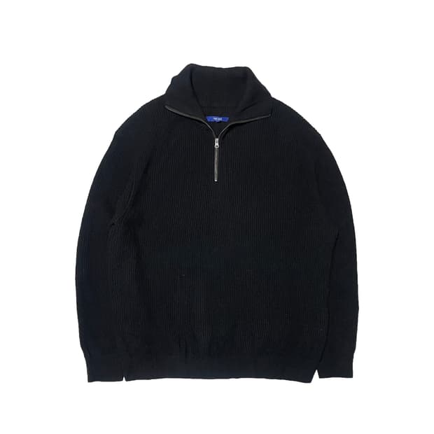 시리즈 하프집업 니트 블랙