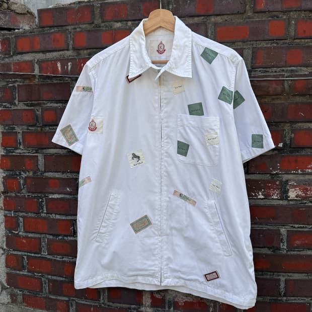 칼헬무트 패치 집업 반팔셔츠 