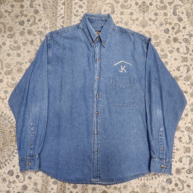 90s USA SANDY RIVER 자수 데님셔츠 M (크게나옴)