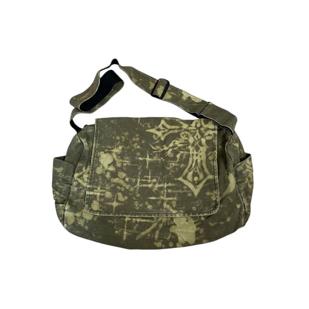 타이다이 프린팅 워싱 카키 크로스백