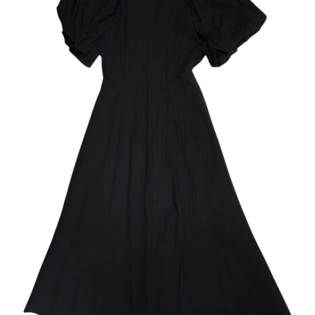 ORR 오르 블랙 퍼프 소매 롱 원피스 XS