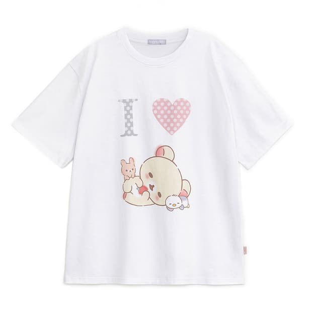 허그유어스킨 아이러브코리락쿠마 티 화이트