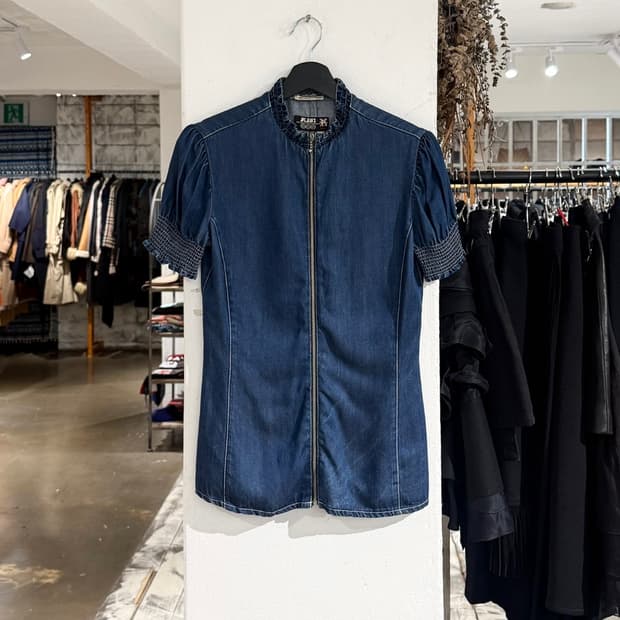 장 폴 고티에 진스 90s 집업 데님 블라우스