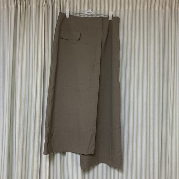 브라운 슬릿 롱스커트