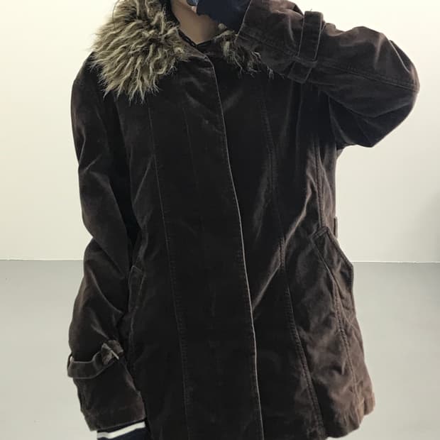 크리스찬 오라니 브라운 털 자켓