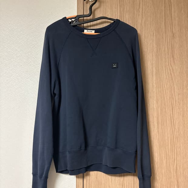 아크네 스튜디오 페이스 패치 스웻셔츠 네이비 XS