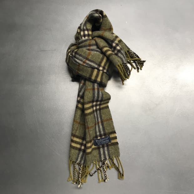 버버리 정품 램스울 머플러 카키