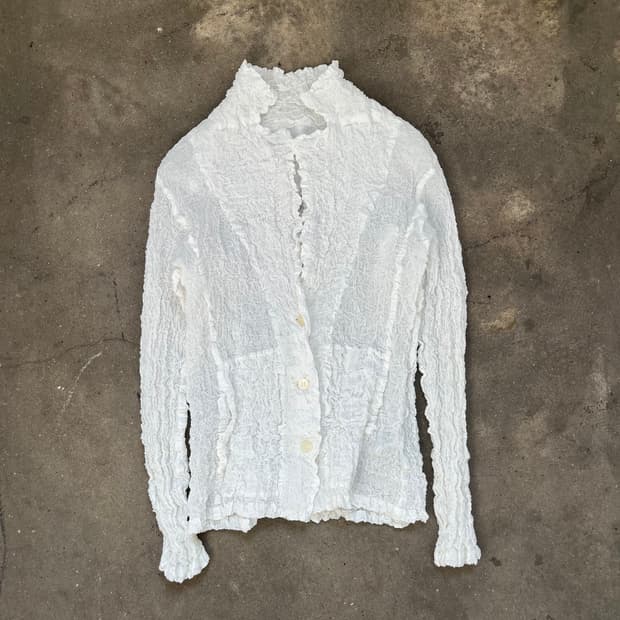 Issey Miyake me 컬리플라워 화이트 자켓