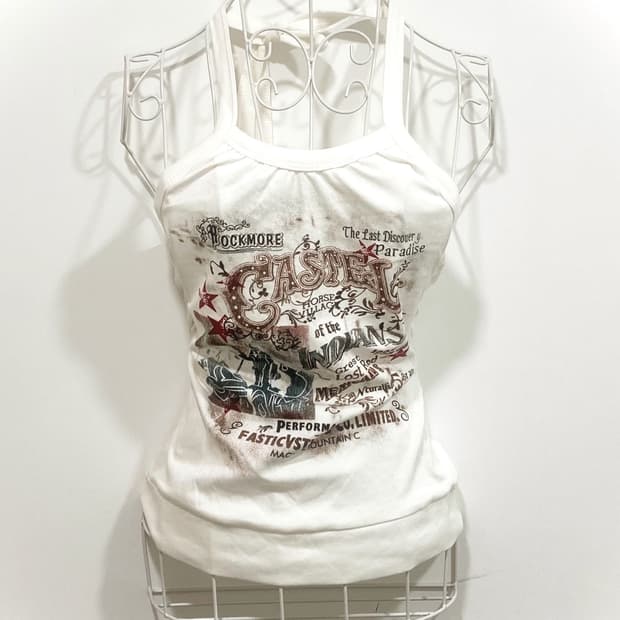 y2k printed halter sleeveless